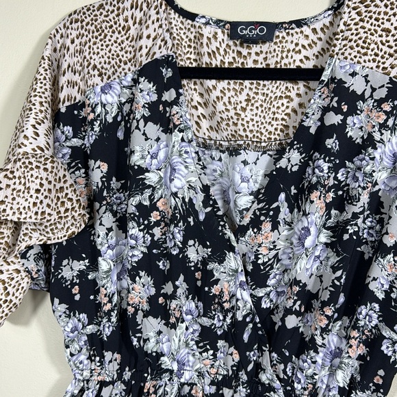 GiGiO Ruffle Sleeves Fall Design V-Neck Floral Summer Spring Dress Women's Sz S - Picture 4 of 8